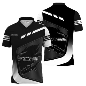 Railspirit Personalized Norfolk Southern Railway Polo Shirt Ripped Texture Style Train Shirt For Railroad Fanatic