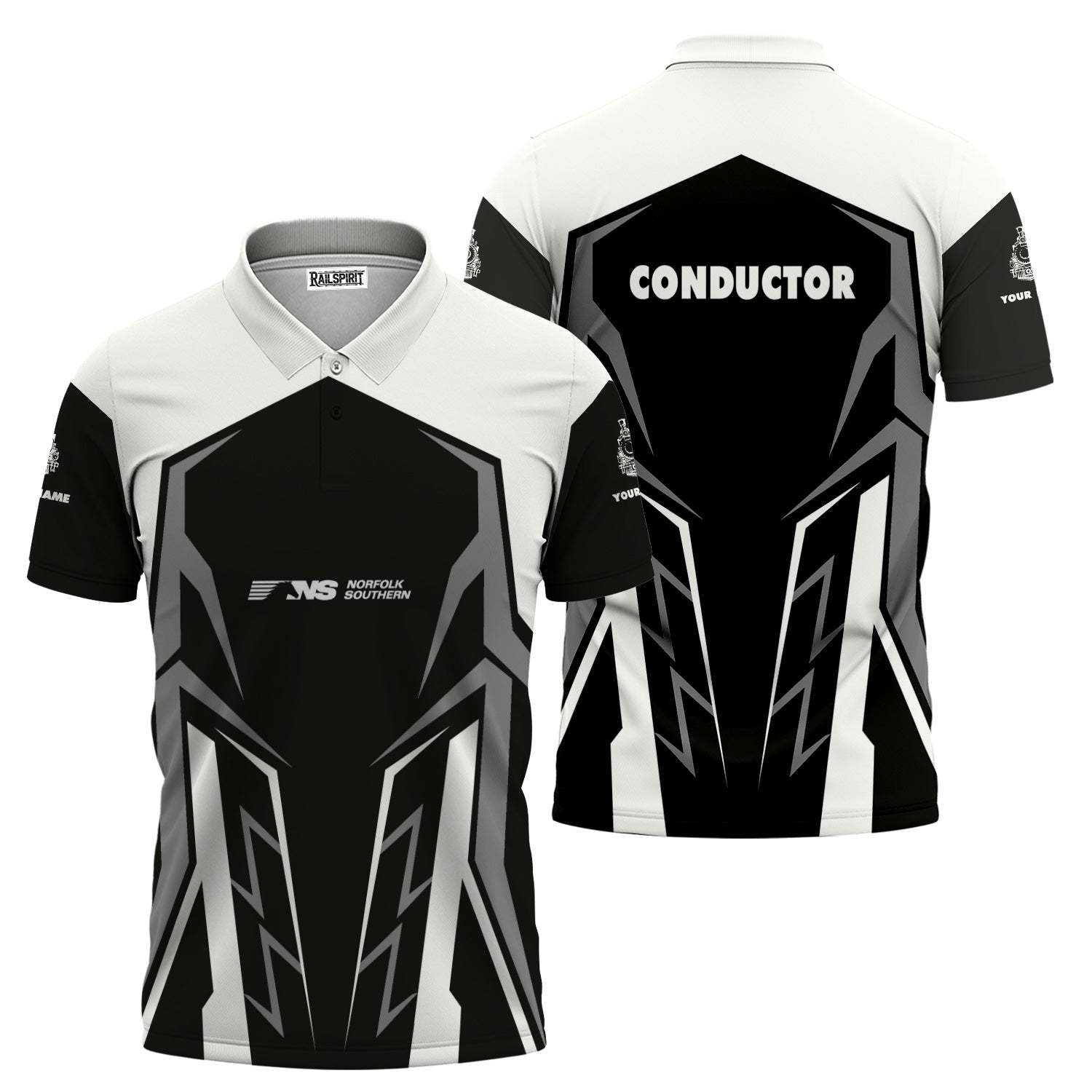 Railspirit Personalized Norfolk Southern Railway Polo Shirt Futuristic Design with Custom Job Train Shirt