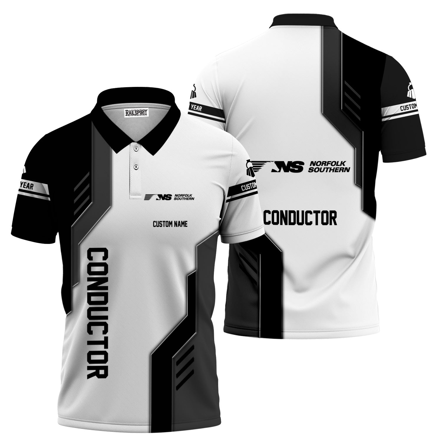 Railspirit Personalized Norfolk Southern Railway Polo Shirt Unique Railway Style with Custom Job Train Shirt