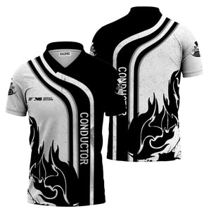 Railspirit Personalized Norfolk Southern Railway Polo Shirt Flame Design with Custom Job Position Train Shirt