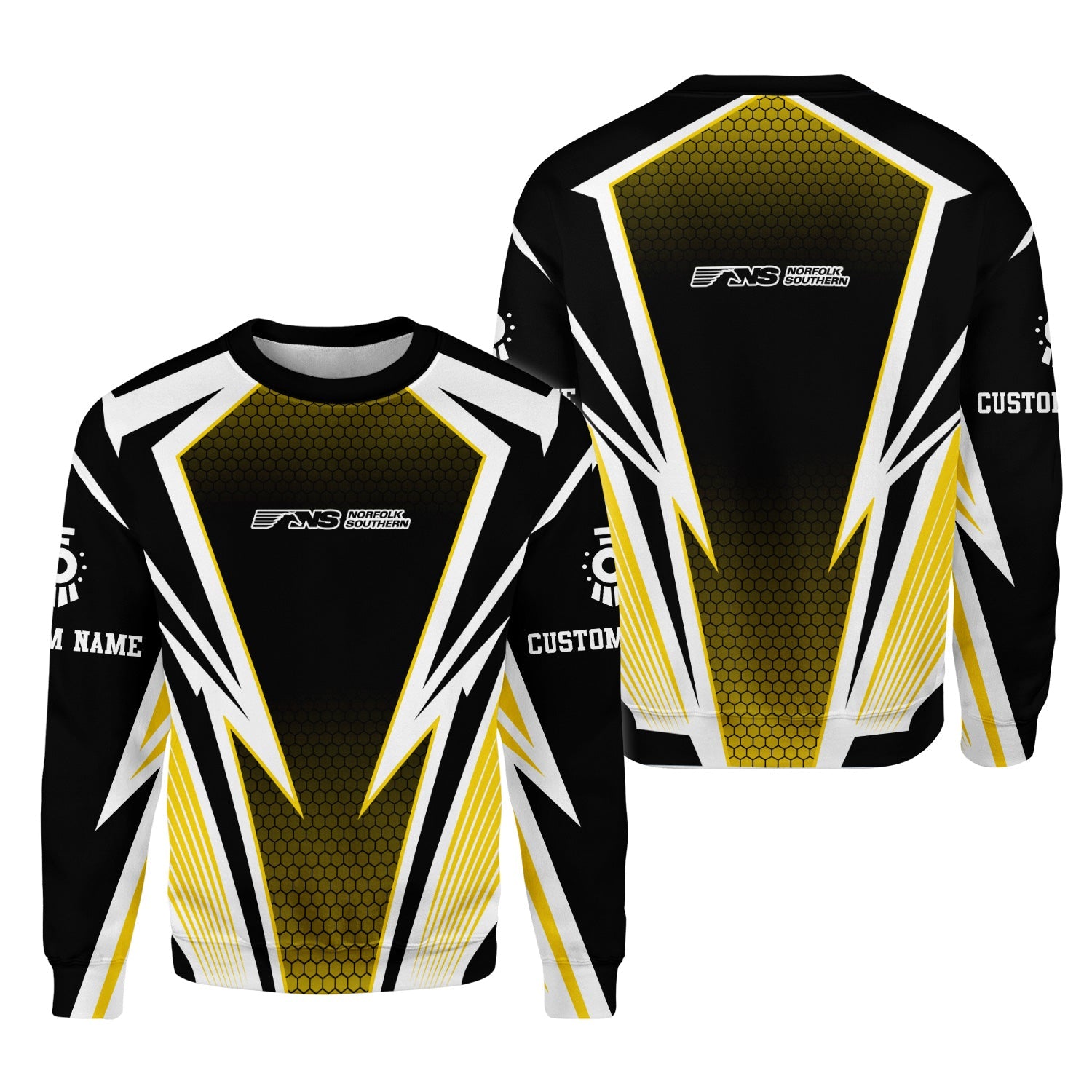 Railspirit Personalized Norfolk Southern Railway Sweatshirt Lightning Graphic Style Shirt Gift Idea For Train Lover