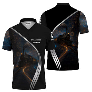 Railspirit Personalized Norfolk Southern Railway Polo Shirt Steampunk Locomotive with Custom Year Train Shirt