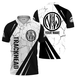 Railspirit Personalized Norfolk and Western Railway Polo Shirt Crackle Texture Style N&W Train Shirt For Trackhead