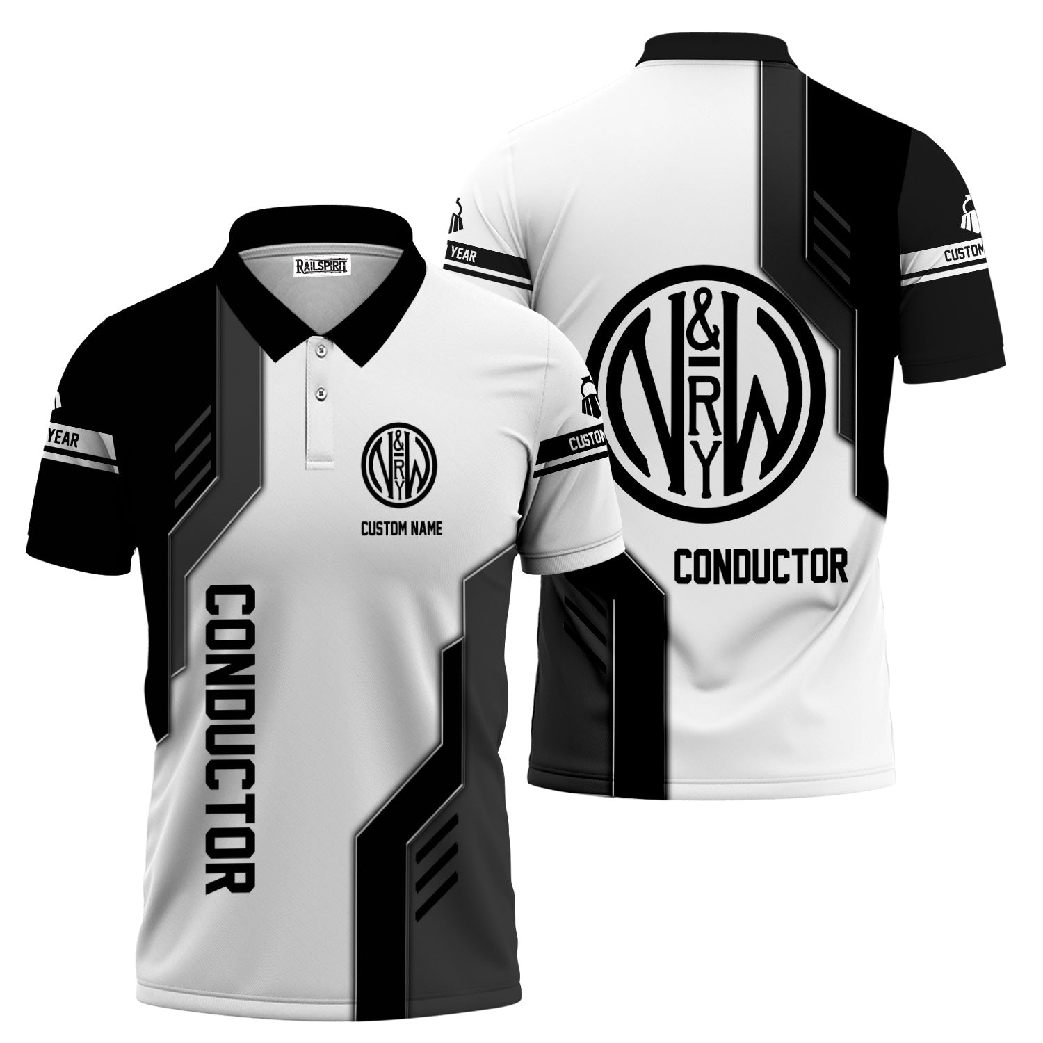 Railspirit Personalized Norfolk and Western Railway Polo Shirt Unique Railway Style with Custom Job N&W Train Shirt