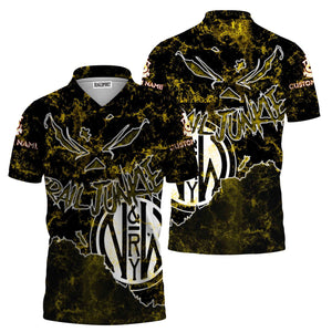 Railspirit Personalized Norfolk and Western Railway Polo Shirt Torn Graphic Style N&W Train Shirt For Rail Junkie