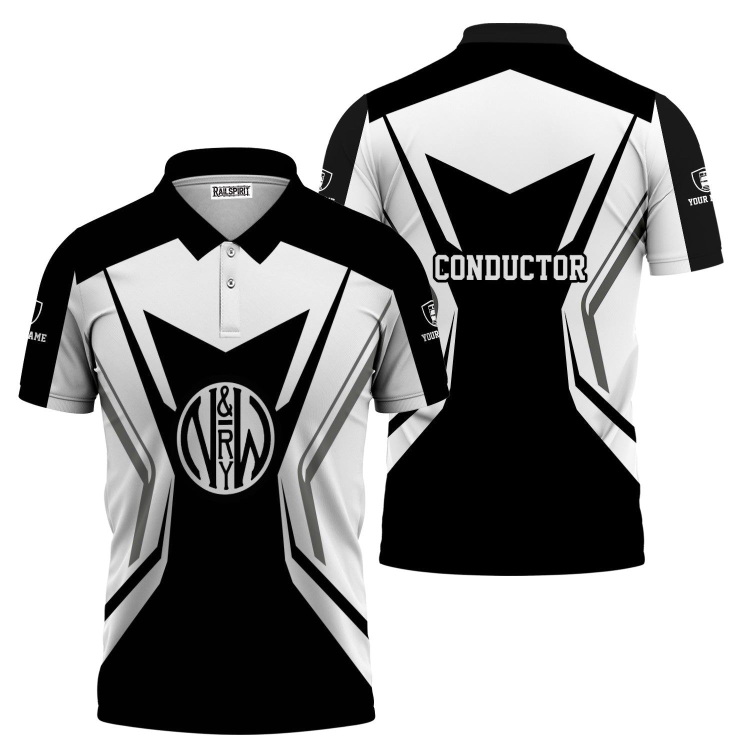 Railspirit Personalized Norfolk and Western Railway Polo Shirt Unique Style with Custom Job N&W Train Shirt