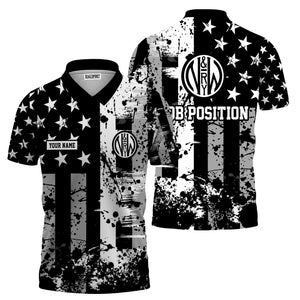 Railspirit Personalized Norfolk and Western Railway Polo Shirt Artistic Paint American Flag Style N&W Train Shirt