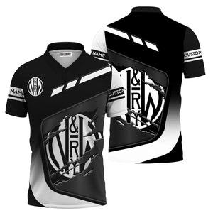 Railspirit Personalized Norfolk and Western Railway Polo Shirt Ripped Texture Style N&W Train Shirt For Railroad Fanatic