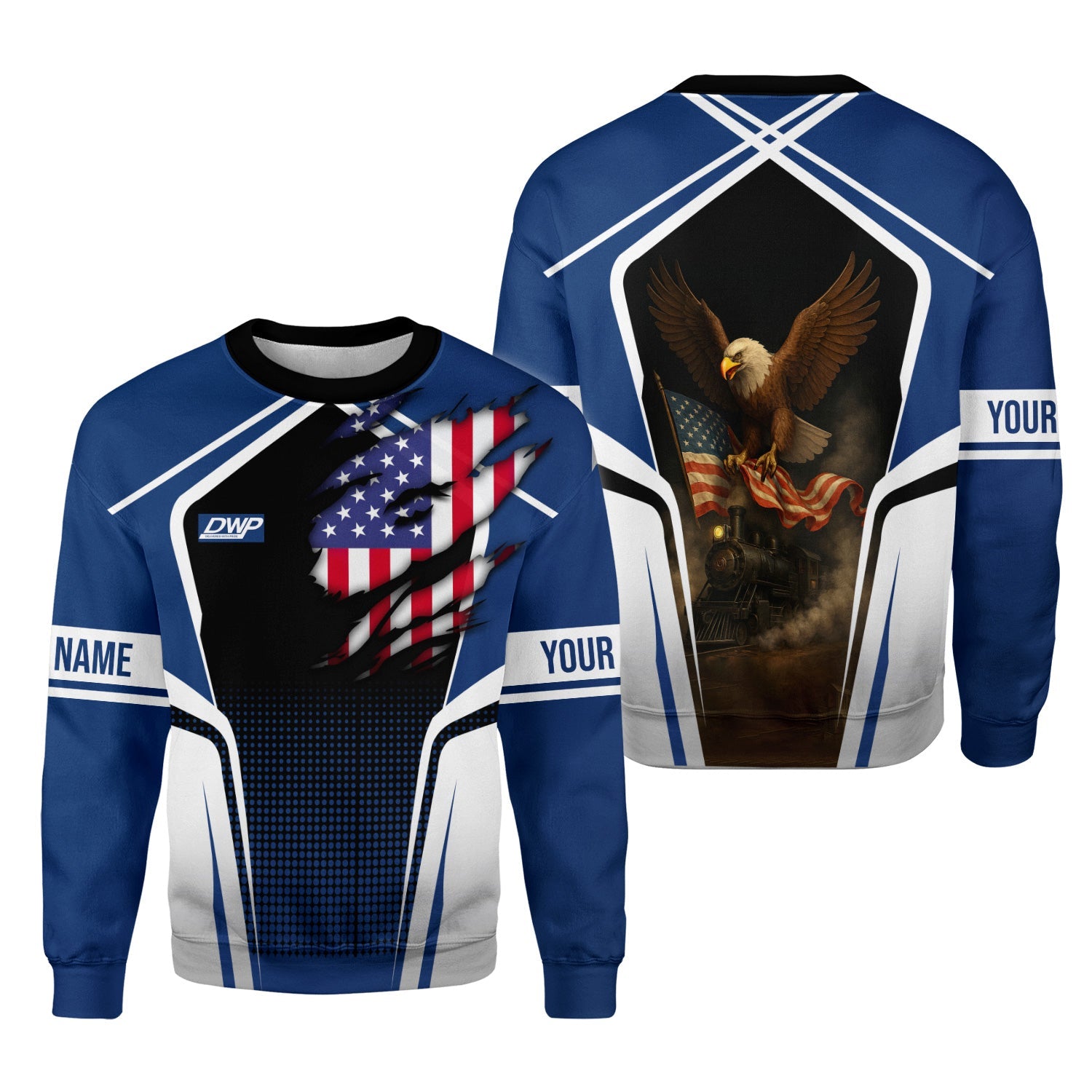 Railspirit Personalized Duluth, Winnipeg and Pacific Railway Sweatshirt American Eagle Vintage Train Shirt