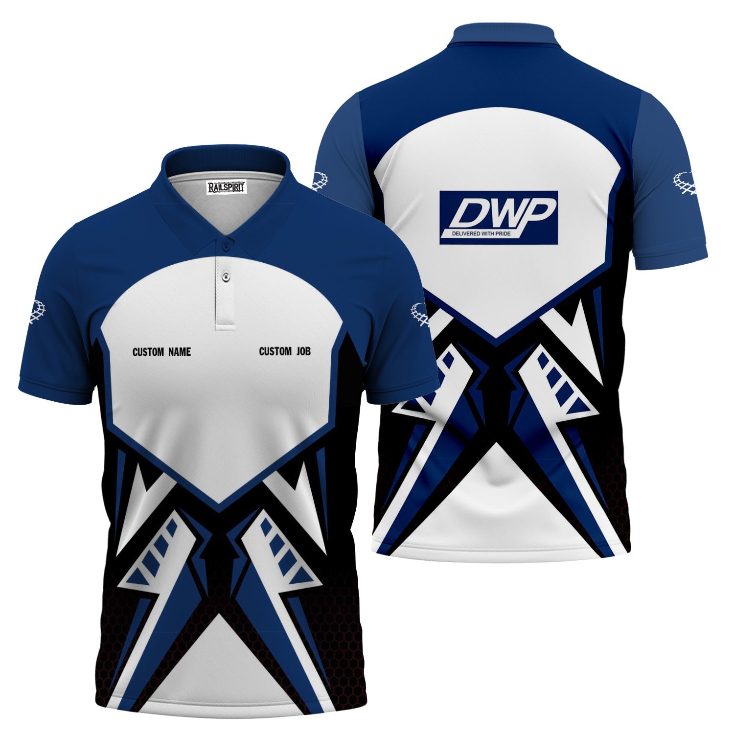 Railspirit Personalized Duluth, Winnipeg and Pacific Railway Polo Shirt Vibriant Style with Custom Position Train Shirt