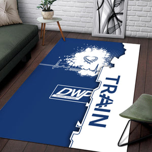 Railspirit Duluth, Winnipeg and Pacific Railway Area Rug Engine Heartbeat and Track Love Style Rug Gift Idea For Train Lovers