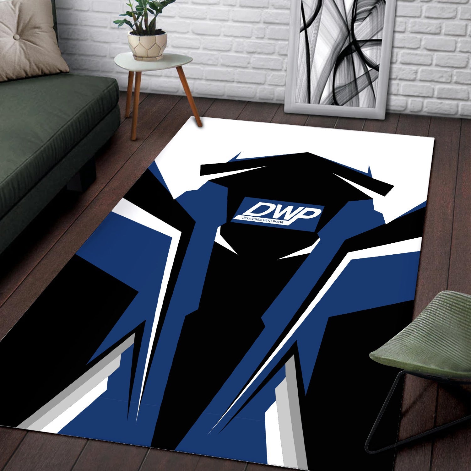 Railspirit Personalized Duluth, Winnipeg and Pacific Railway Area Rug Strong Line Style  Train Area Rug Gift Idea For Train Lover