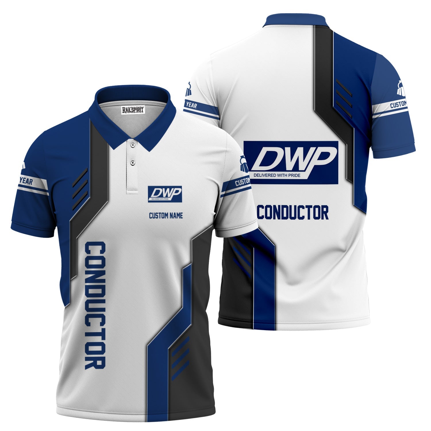 Railspirit Personalized Duluth, Winnipeg and Pacific Railway Polo Shirt Unique Railway Style with Custom Job Train Shirt