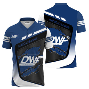 Railspirit Personalized Duluth, Winnipeg and Pacific Railway Polo Shirt Ripped Texture Style Train Shirt For Railroad Fanatic