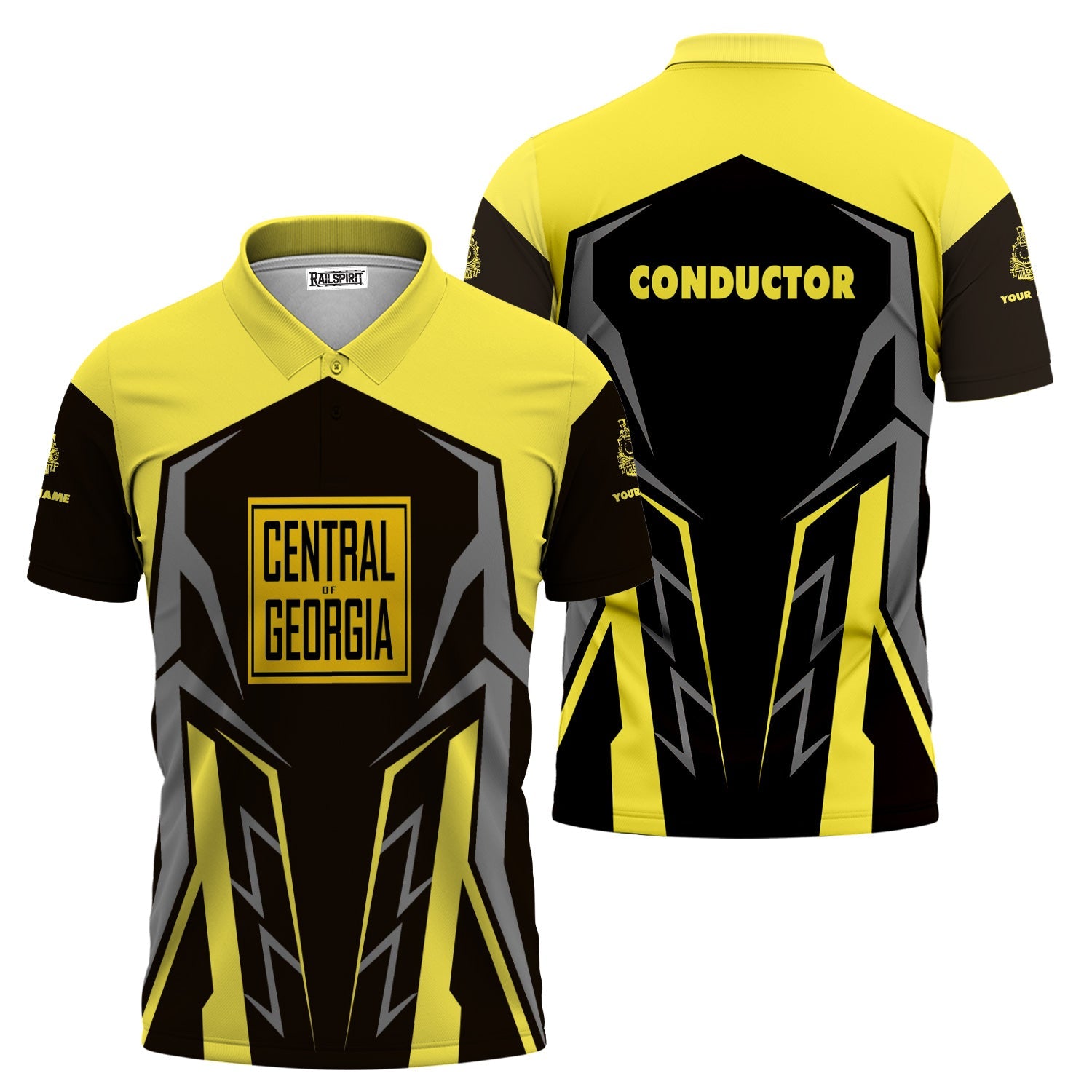 Railspirit Personalized Central of Georgia Railway Polo Shirt Futuristic Design with Custom Job Train Shirt