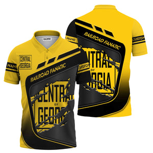 Railspirit Personalized Central of Georgia Railway Polo Shirt Ripped Texture Style Train Shirt For Railroad Fanatic