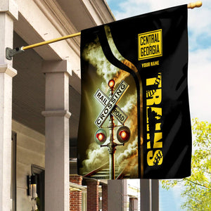 Railspirit Personalized Central of Georgia Railway Garden Flag Railroad Crossing Sign Flag All Over Print