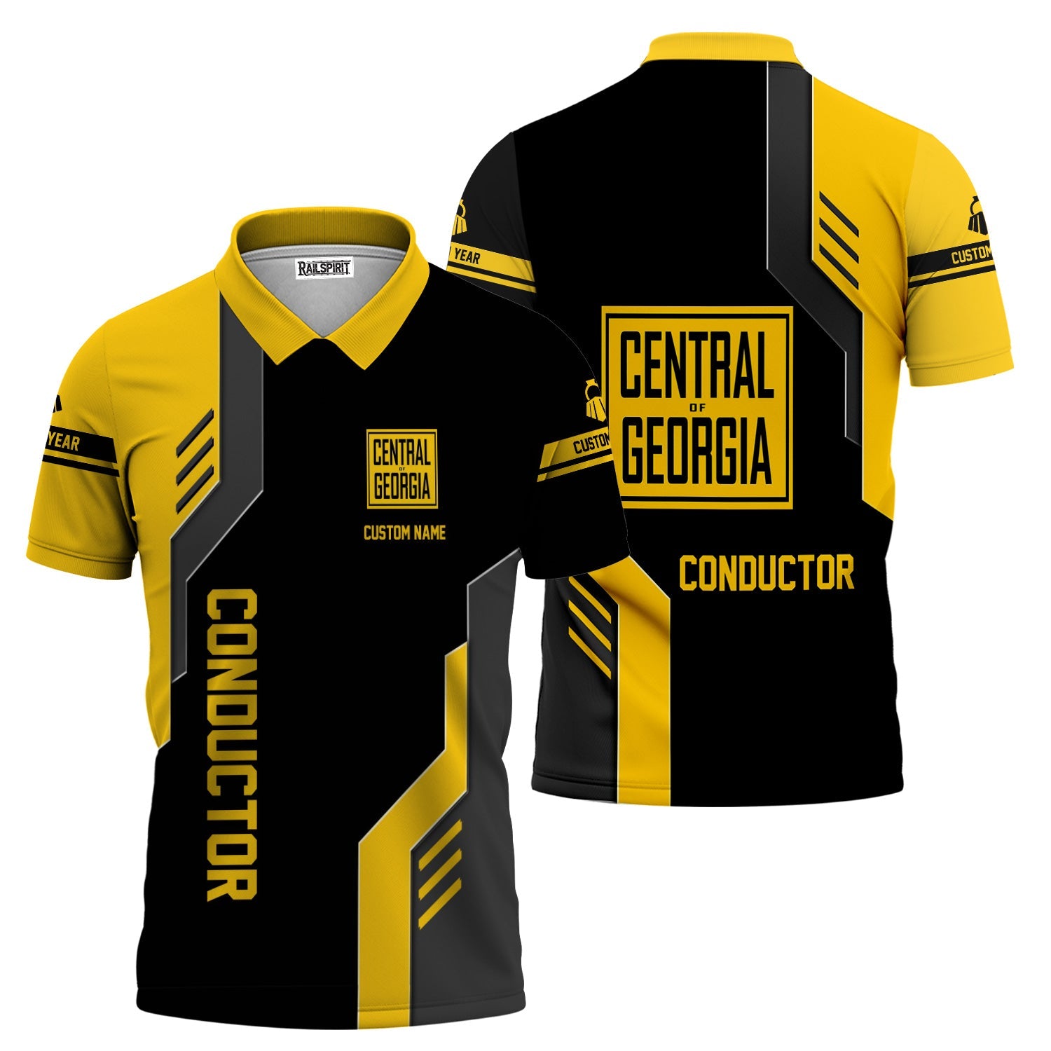 Railspirit Personalized Central of Georgia Railway Polo Shirt Unique Railway Style with Custom Job Train Shirt