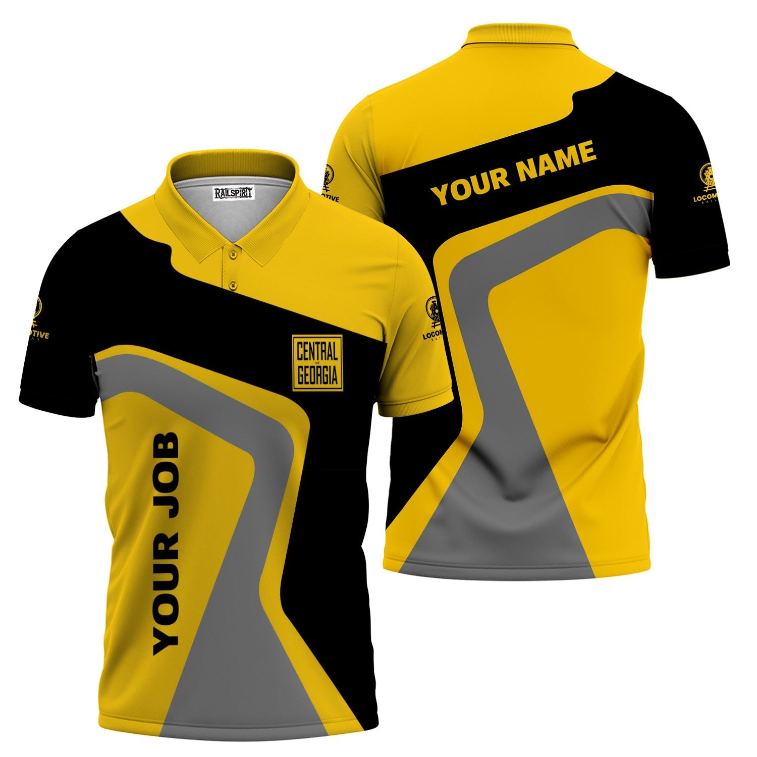 Railspirit Personalized Central of Georgia Railway Polo Shirt Unique Design with Custom Job Position Train Shirt