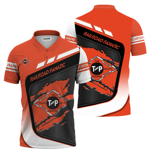 Railspirit Personalized Texas and Pacific Railway Polo Shirt Ripped Texture Style Train Shirt For Railroad Fanatic