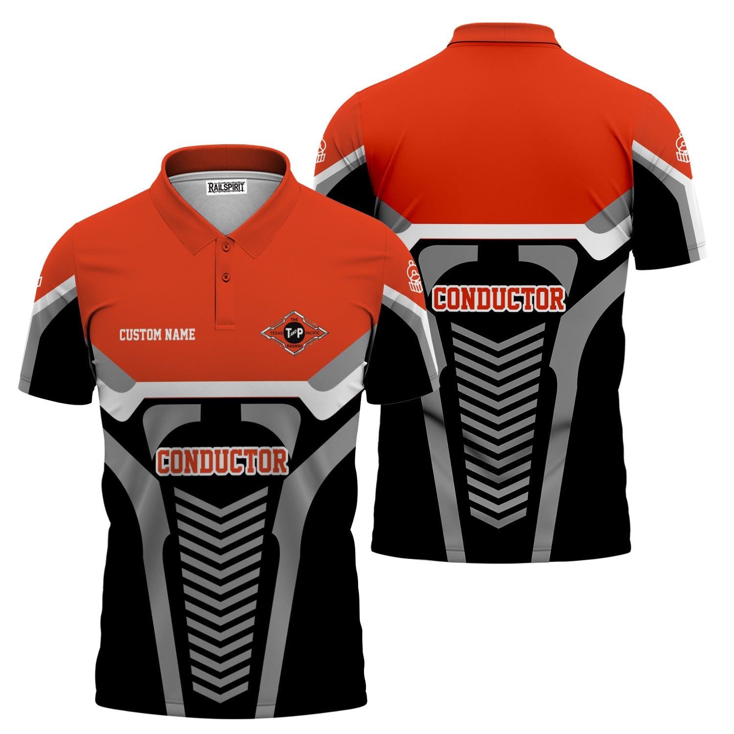 Railspirit Personalized Texas and Pacific Railway Polo Shirt Track-Inspired with Custom Job Position  Train Shirt