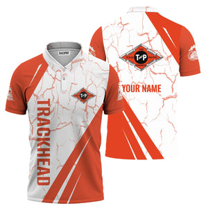 Railspirit Personalized Texas and Pacific Railway Polo Shirt Crackle Texture Style Train Shirt For Trackhead