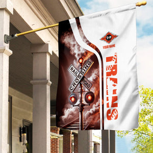 Railspirit Personalized Texas and Pacific Railway Garden Flag Railroad Crossing Sign Flag All Over Print