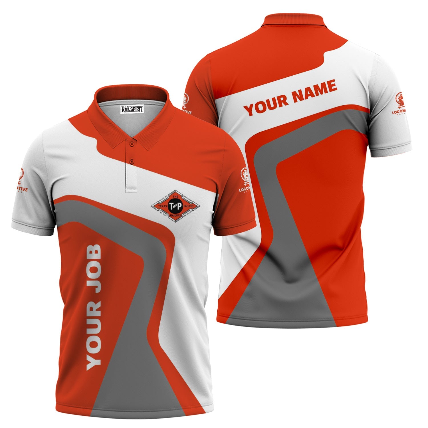 Railspirit Personalized Texas and Pacific Railway Polo Shirt Unique Design with Custom Job Position Train Shirt