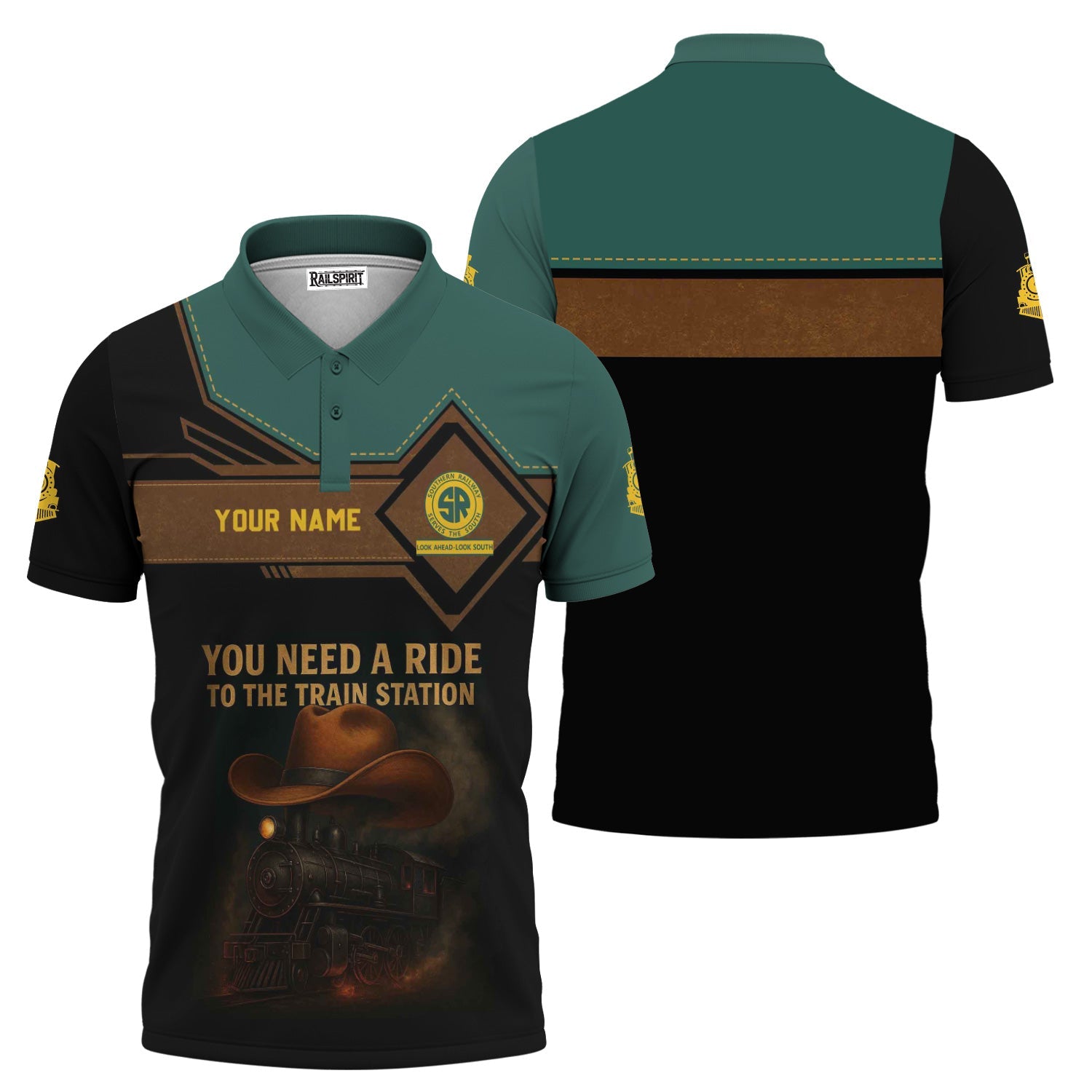Railspirit Personalized Southern Railway U.S Polo Shirt You Need A Ride To The Train Station SOU Shirt For Train Lovers