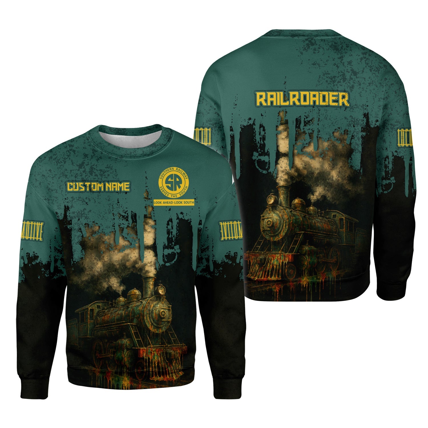 Railspirit Personalized Southern Railway U.S Sweatshirt Vintage Train Art Style SOU Shirt For Locomotive Fans