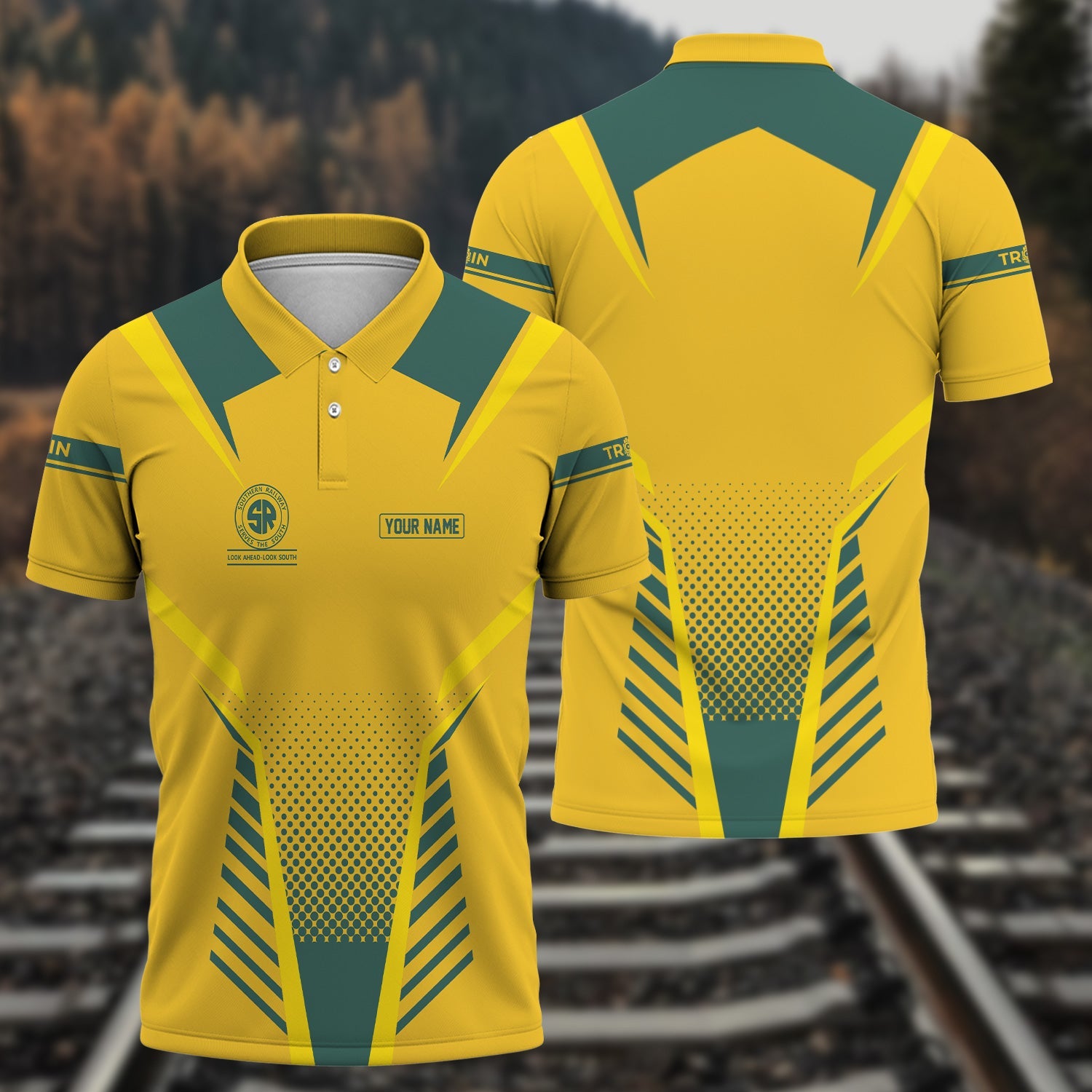 Railspirit Personalized Southern Railway U.S Polo Shirt Unisex SOU Train Shirt All Over Print