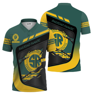 Railspirit Personalized Southern Railway U.S Polo Shirt Ripped Texture Style SOU Train Shirt For Railroad Fanatic