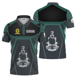 Railspirit Personalized Southern Railway U.S Polo Shirt Steam Locomotive Engine Graphic SOU Train Shirt All Over Print