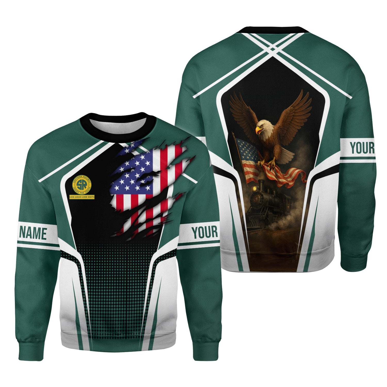 Railspirit Personalized Southern Railway U.S Sweatshirt American Eagle Vintage Train SOU Shirt