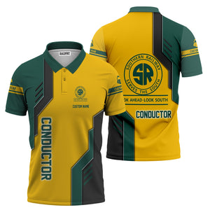Railspirit Personalized Southern Railway U.S Polo Shirt Unique Railway Style with Custom Job SOU Train Shirt