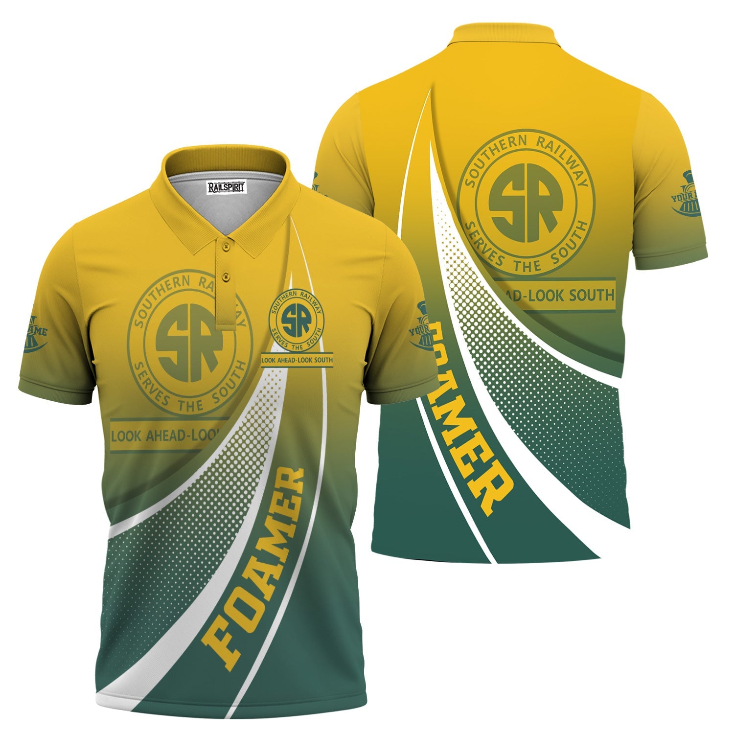 Railspirit Personalized Southern Railway U.S Polo Shirt Railway-Themed Style SOU Shirt Gift Idea For Trainspotter