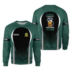 Railspirit Personalized Southern Railway U.S Sweatshirt Stress Is Caused By Not Having Enough Trains SOU Shirt All Over Print Shirt