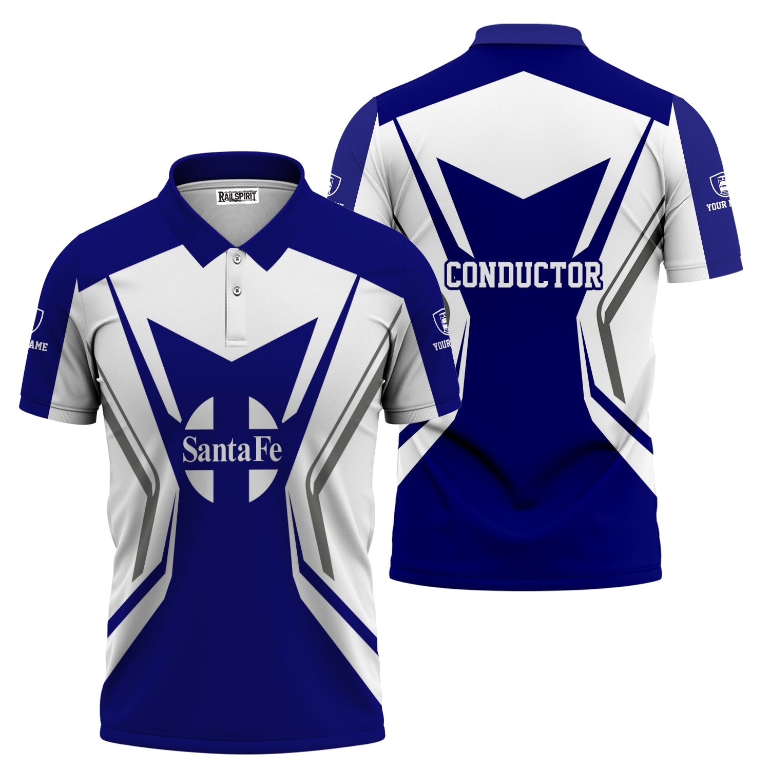 Railspirit Personalized Santa Fe ATSF Railway Polo Shirt Unique Style with Custom Job Atchison, Topeka and Santa Fe Train Shirt