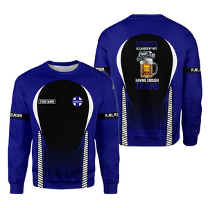 Railspirit Personalized Santa Fe Railway Sweatshirt Stress Is Caused By Not Having Enough Trains Atchison, Topeka and Santa Fe Railway Shirt All Over Print Shirt