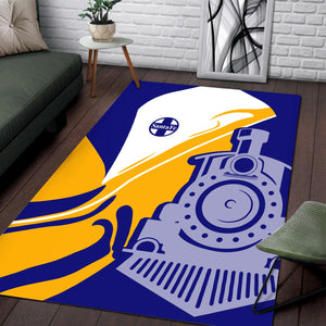 Railspirit Santa Fe Railway Area Rug Flame-Inspired Style Atchison, Topeka and Santa Fe Railway Rug Gift Idea For Train Lovers