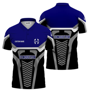 Railspirit Personalized Santa Fe ATSF Railway Polo Shirt Track-Inspired with Custom Job Position Atchison, Topeka and Santa Fe Train Shirt