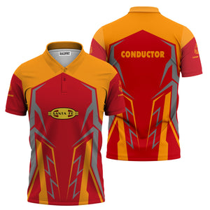 Railspirit Personalized Santa Fe ATSF Railway Polo Shirt Futuristic Design with Custom Job Atchison, Topeka and Santa Fe Train Shirt
