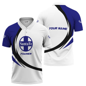 Railspirit Personalized Santa Fe Railway Polo Shirt Unique Graphic Style Atchison, Topeka and Santa Fe Railway Shirt For Train Enthusiasts