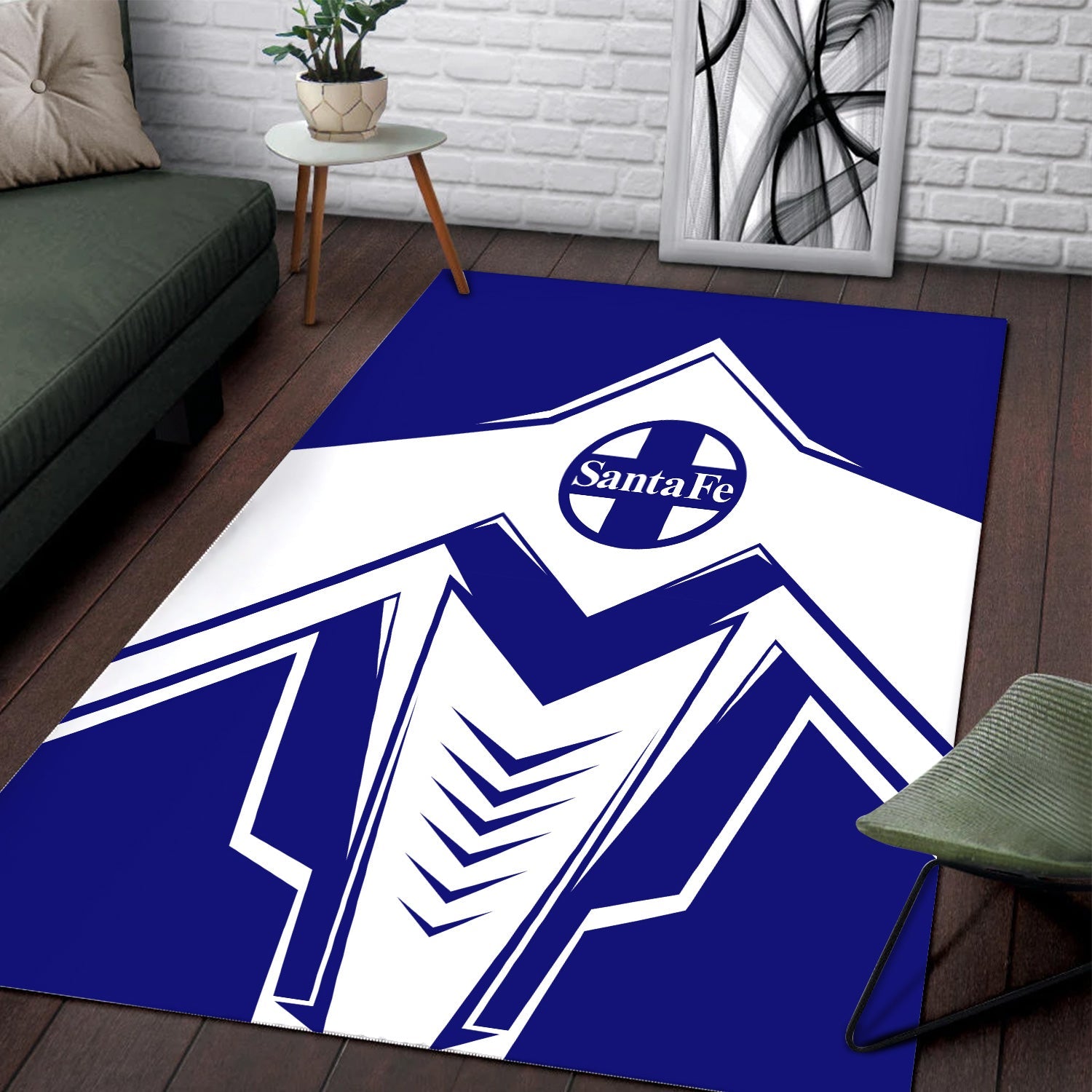 Railspirit Santa Fe Railway Area Rug Railway Trainspotter Style Atchison, Topeka and Santa Fe Railway Rug Gift Idea For Foamers