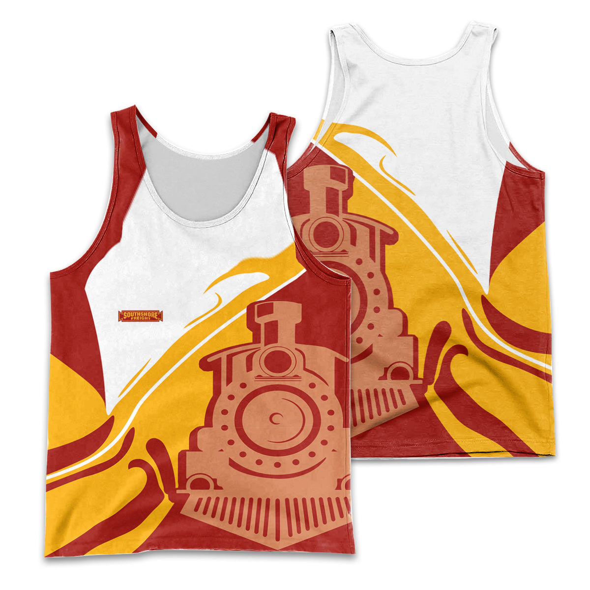 Railspirit Personalized Chicago South Shore and South Bend Railroad Men Tank Top Flame-Inspired Style Shirt Gift Idea For Train Lovers