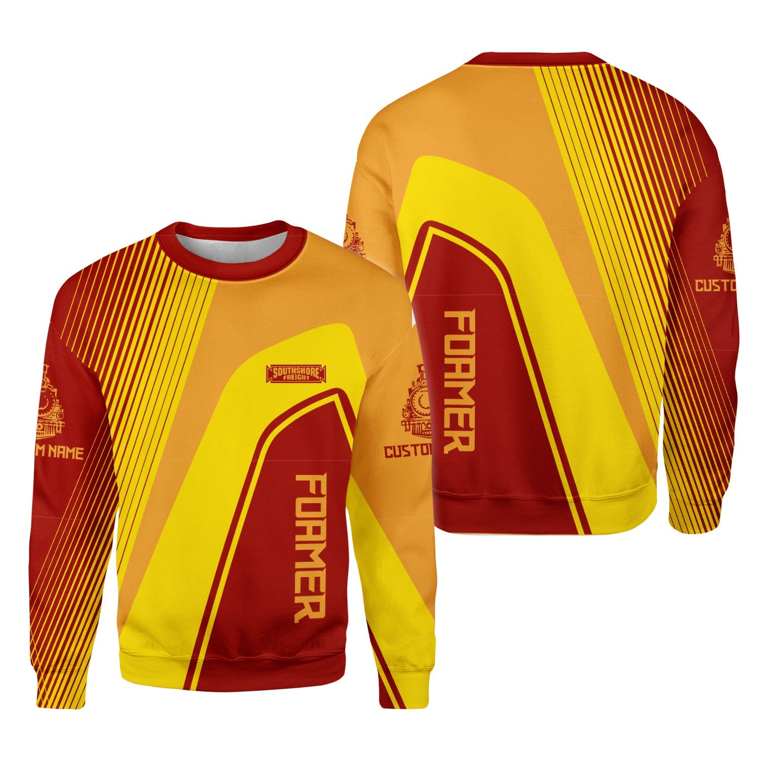 Railspirit Personalized Chicago South Shore and South Bend Railroad Sweatshirt Vibrant Striking Style Shirt For Rail Enthusiasts