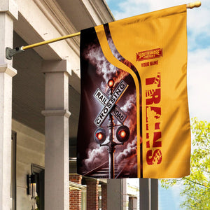 Railspirit Personalized Chicago South Shore and South Bend Railroad Garden Flag Railroad Crossing Sign Flag All Over Print