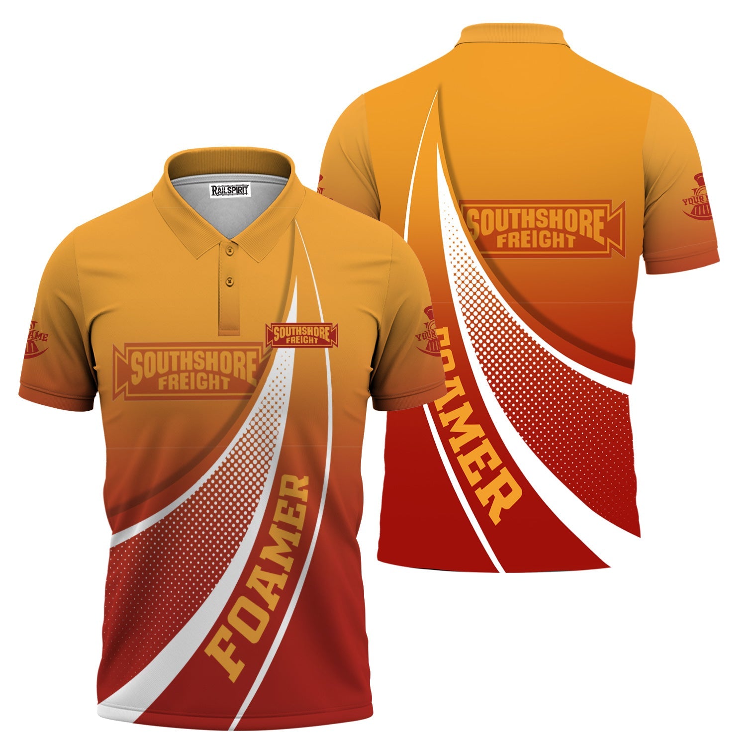 Railspirit Personalized Chicago South Shore and South Bend Railroad Polo Shirt Railway-Themed Style Shirt Gift Idea For Trainspotter