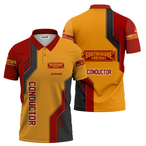 Railspirit Personalized Chicago South Shore and South Bend Railroad Polo Shirt Unique Railway Style with Custom Job Train Shirt