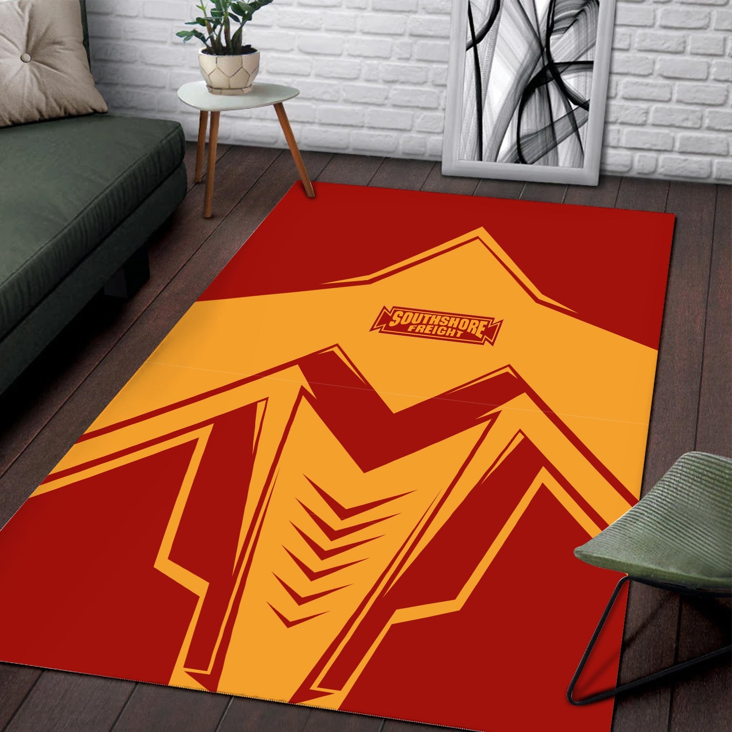 Railspirit Chicago South Shore and South Bend Railroad Area Rug Railway Trainspotter Style Rug Gift Idea For Foamers